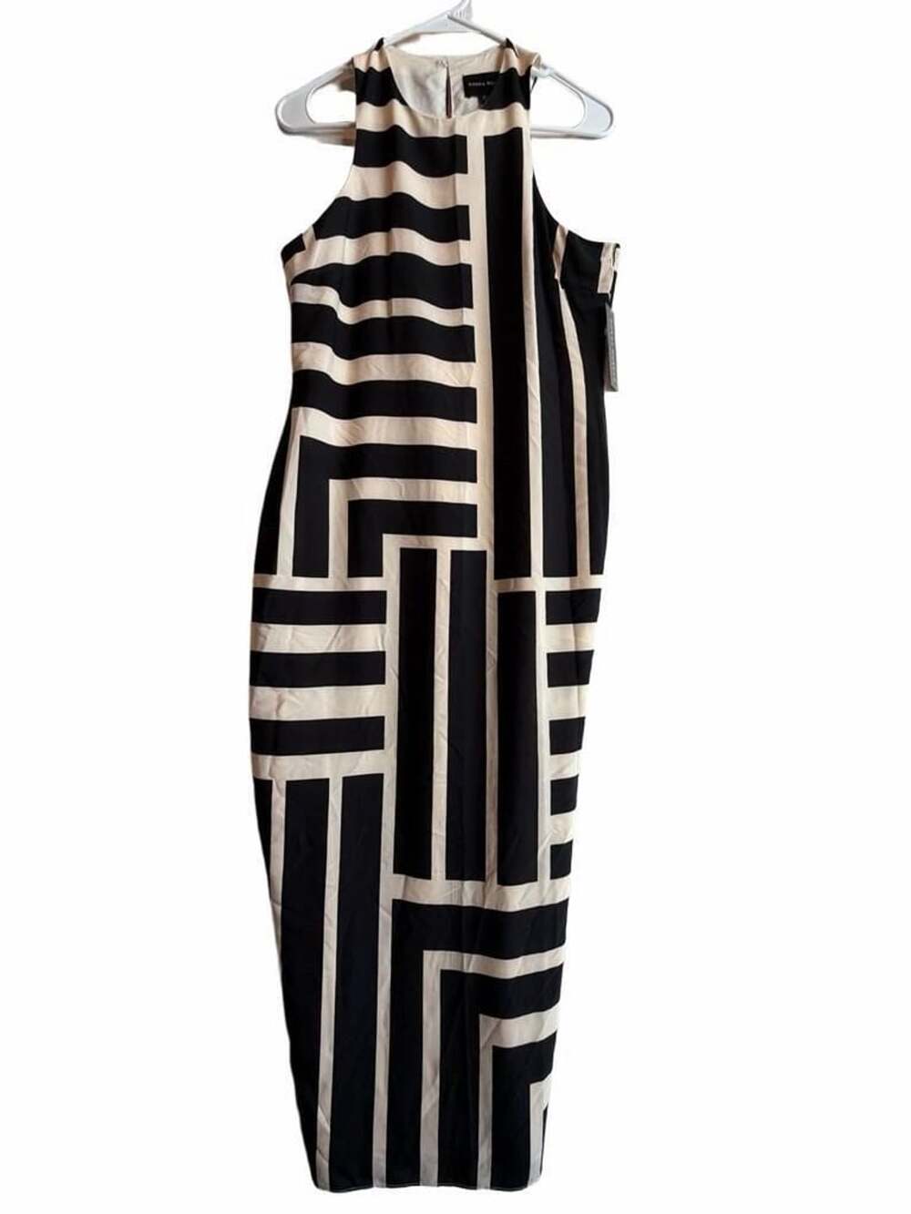 New Donna Morgan Geometric Print Sleeveless Midi Shift Dress sz 6